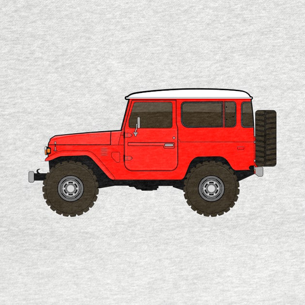 fj40 Land Cruiser red by -oddlyeven-